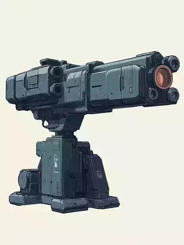 Heavy Plasma Cannon - Futuristic Low Poly 3D Model
