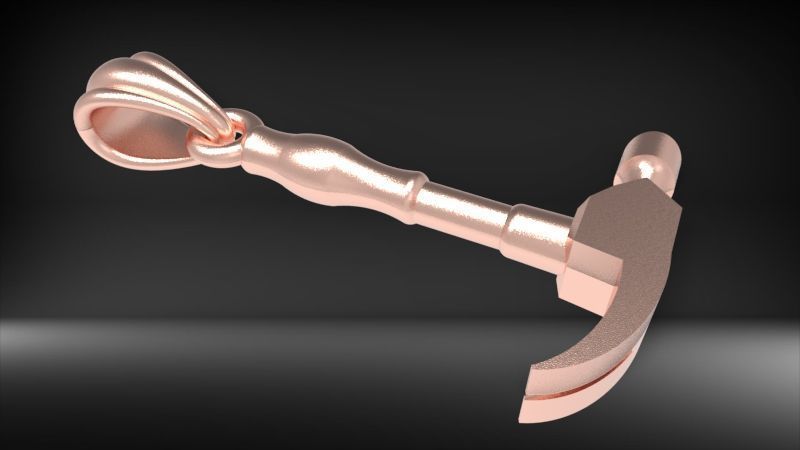 Hammer Pendant 3D print model_4