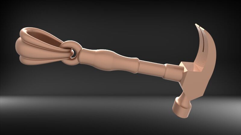 Hammer Pendant 3D print model_10