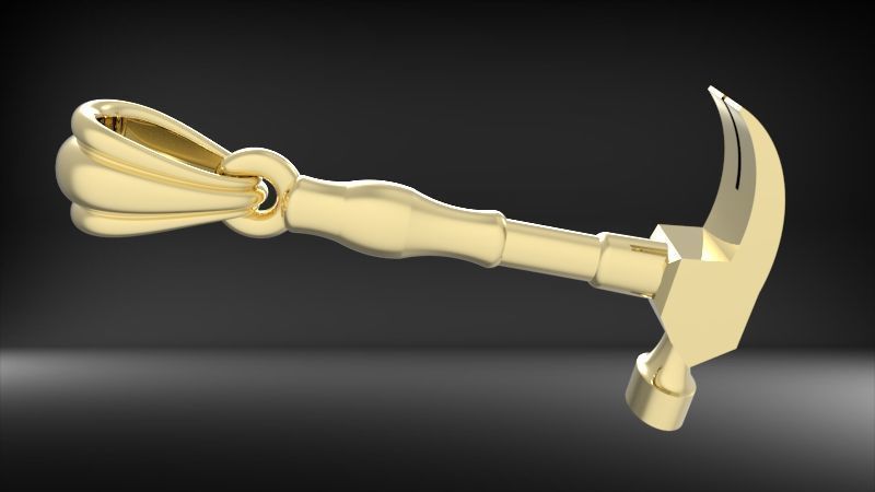 Hammer Pendant 3D print model_14