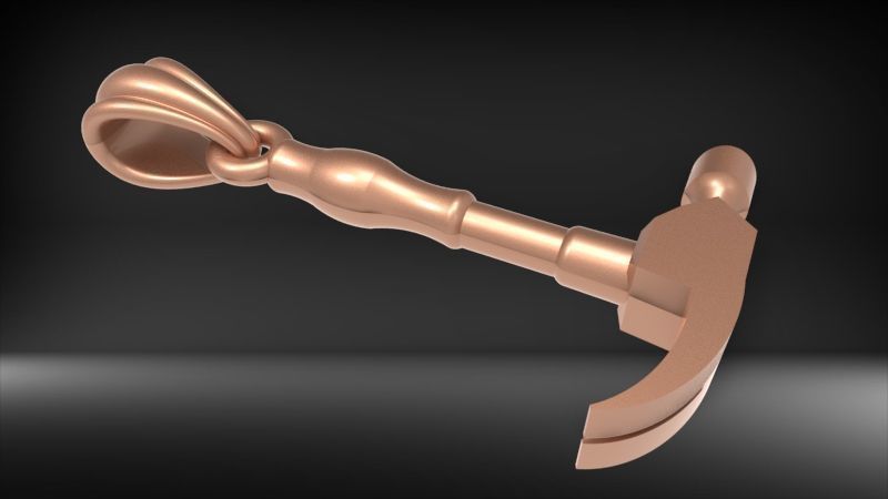 Hammer Pendant 3D print model_3