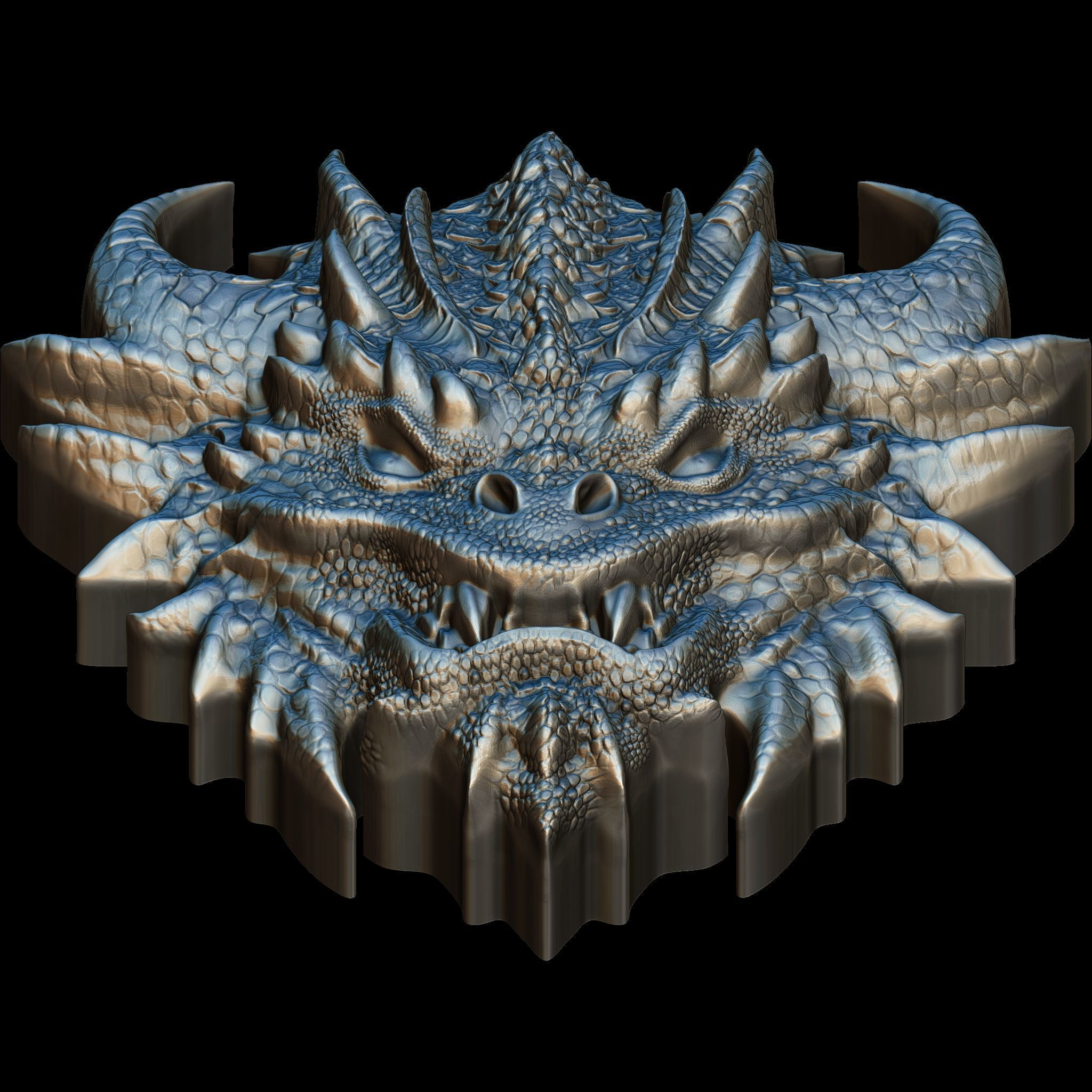 Dragon Head Relief No14 STL file for 3d printing or CNC 3D print model_6