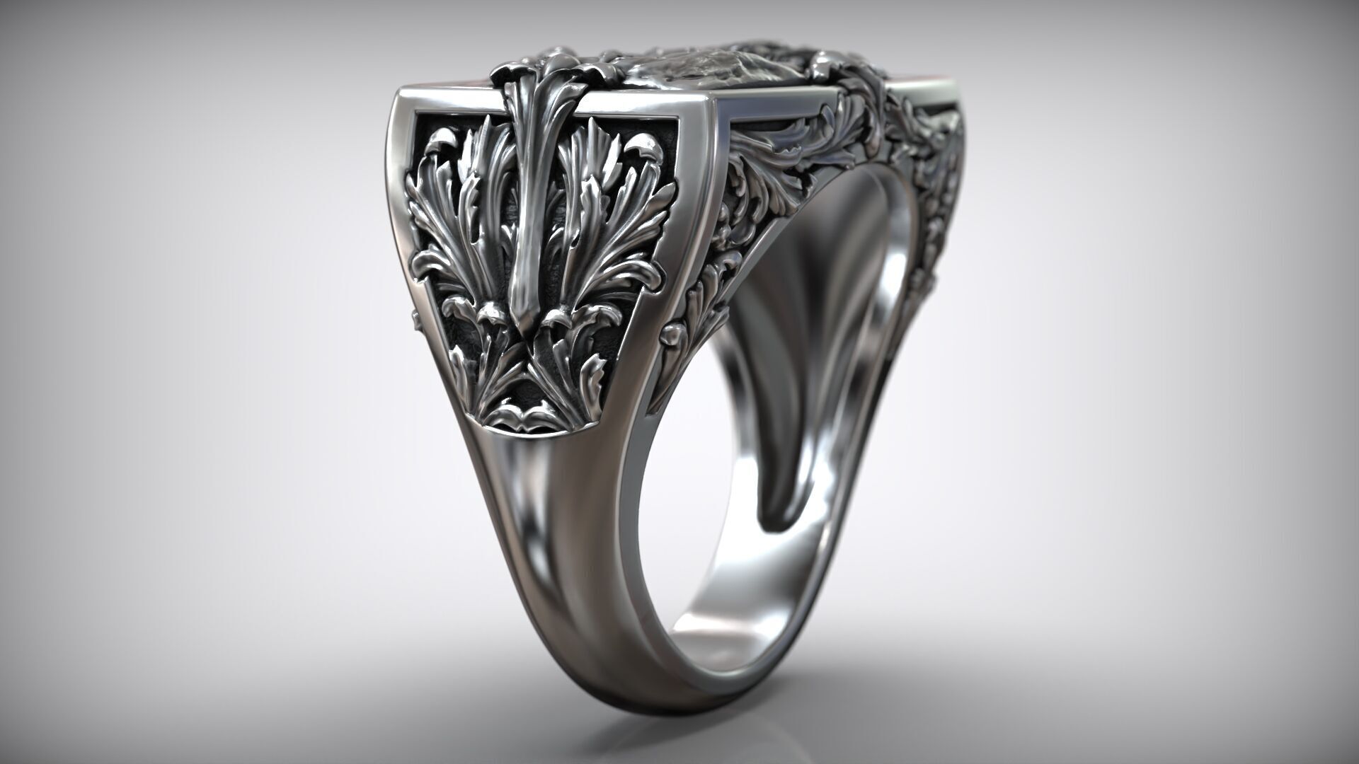 Book of Genesis Creation Of Adam Fresco Sistine Chapel Ring 3D print model_6