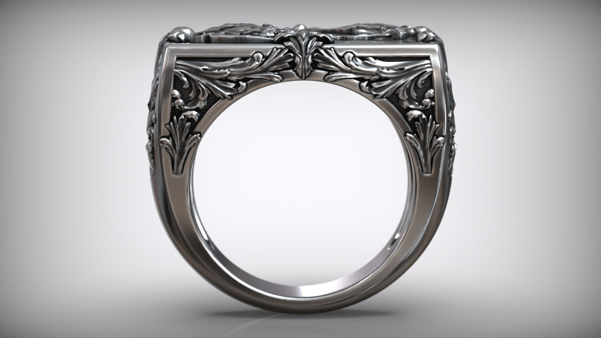 Book of Genesis Creation Of Adam Fresco Sistine Chapel Ring 3D print model_3