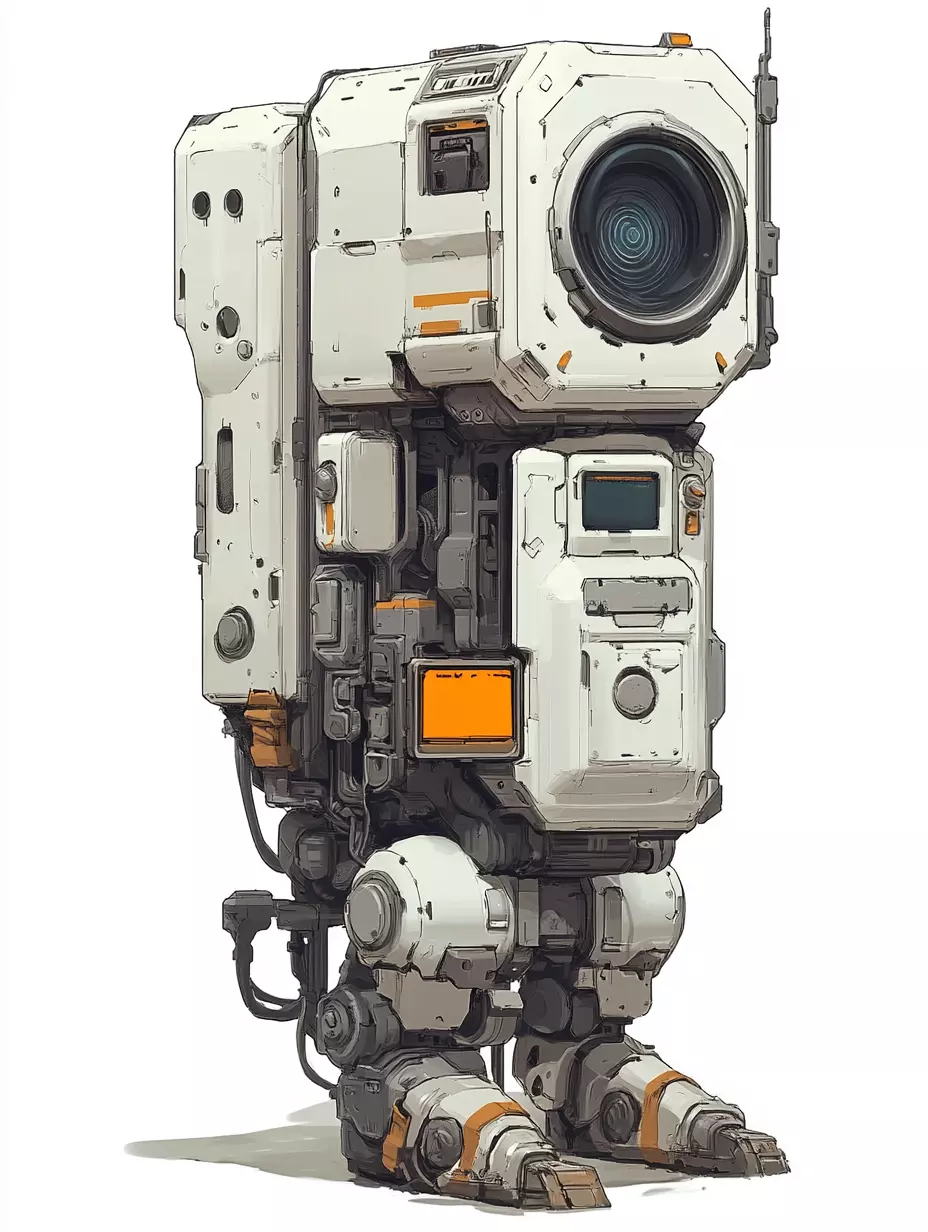 Scientific Android Mech with Scanner - Low Poly 3D Model 3D model_0