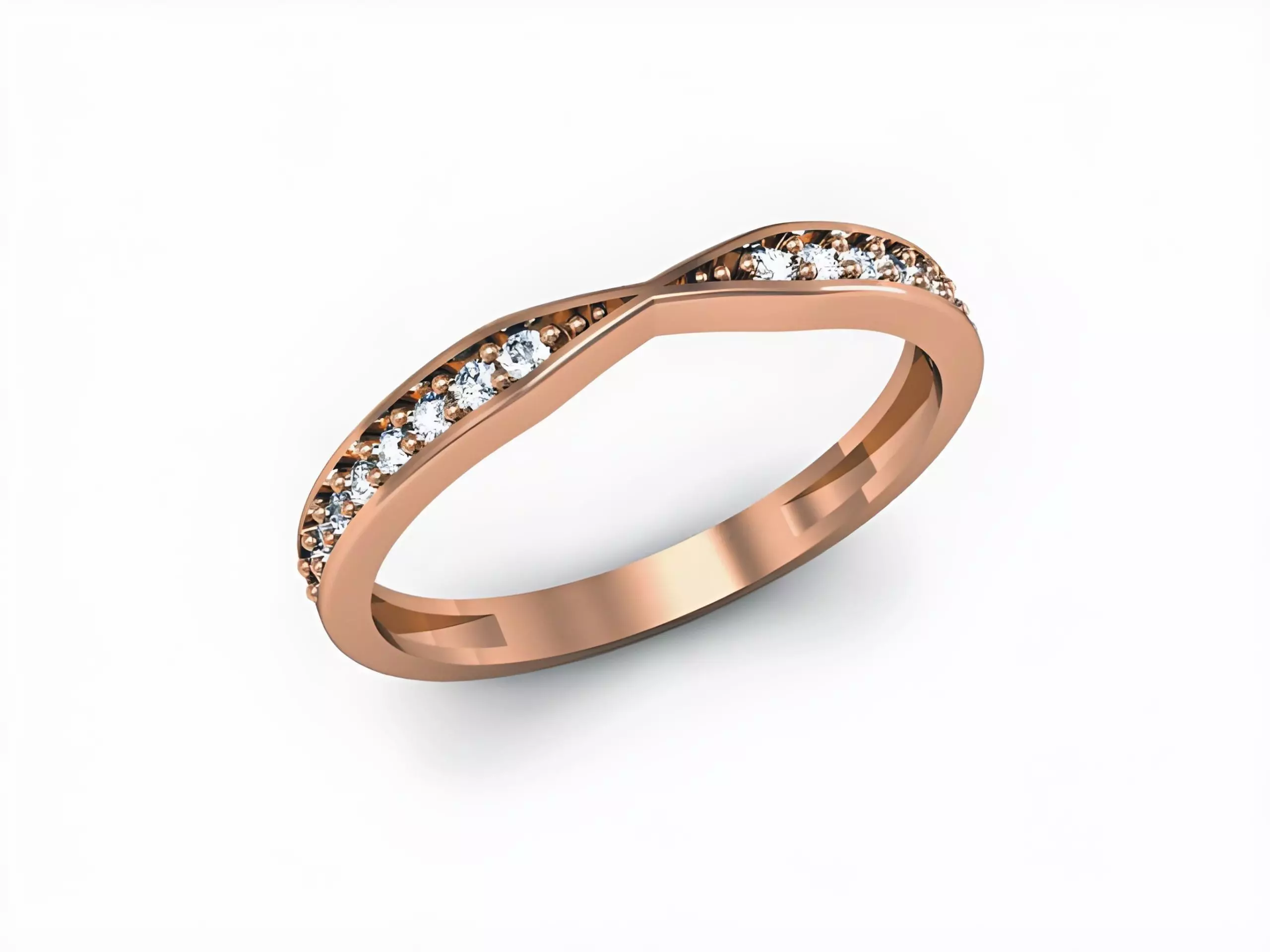 Diamond Band Ring 3D print model_0