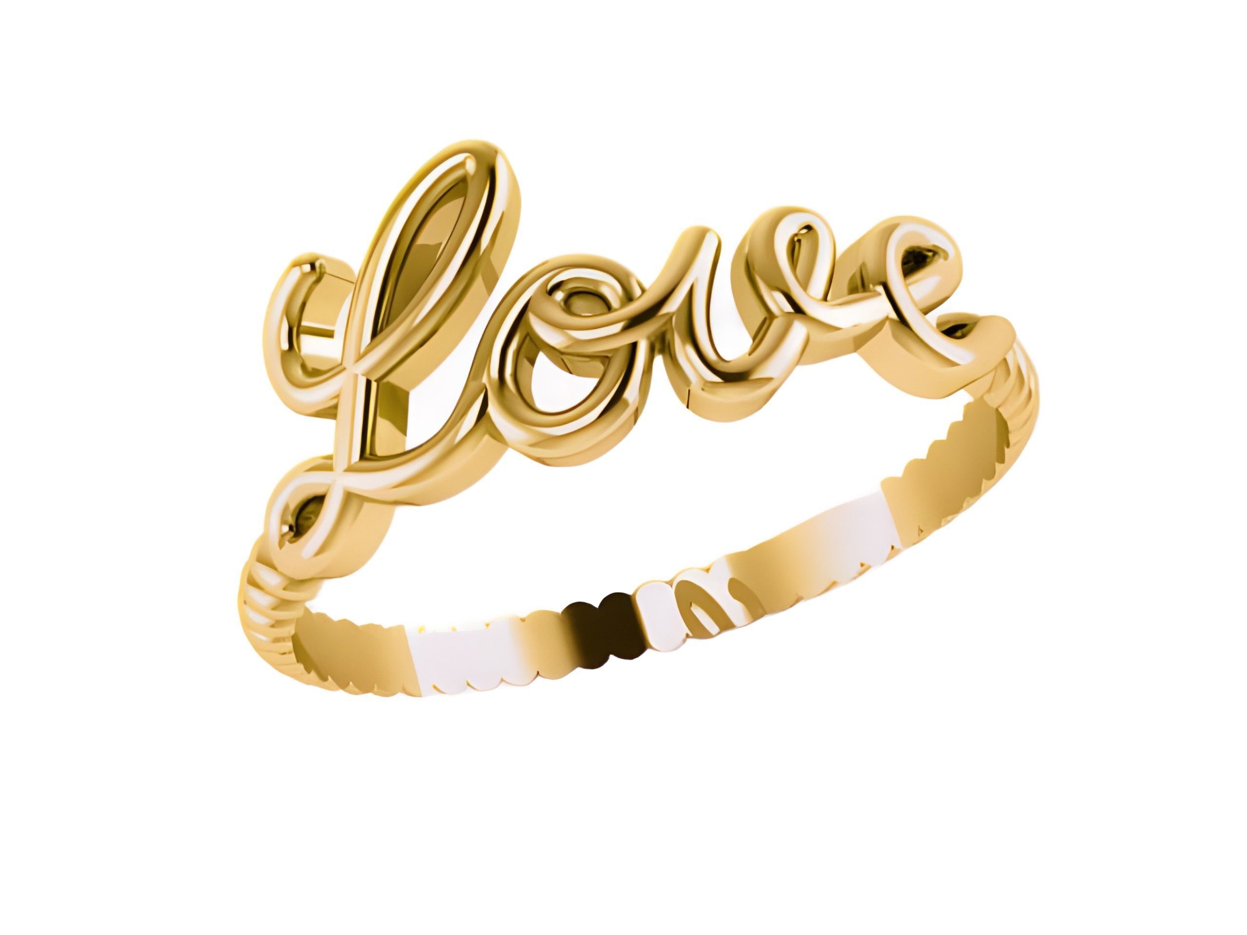Love Plain Gold Ring 3D print model_1