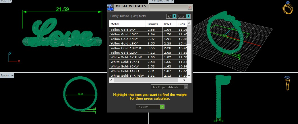 Love Plain Gold Ring 3D print model_3
