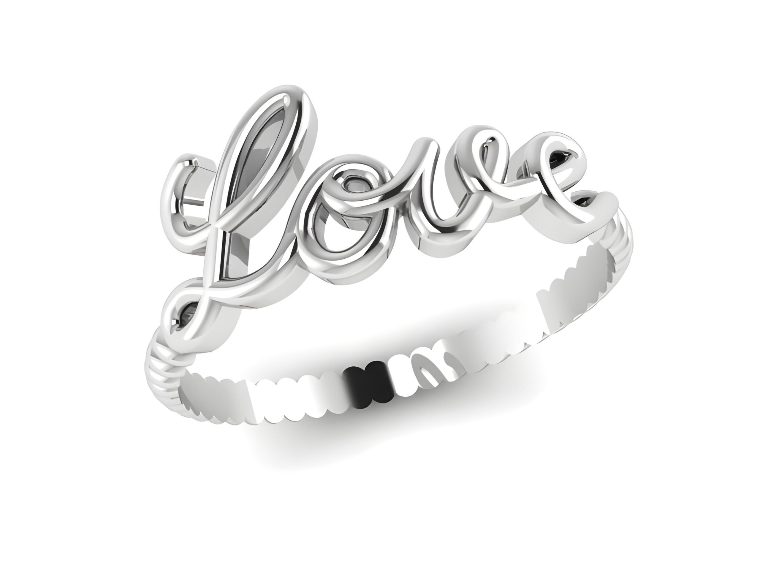 Love Plain Gold Ring 3D print model_2