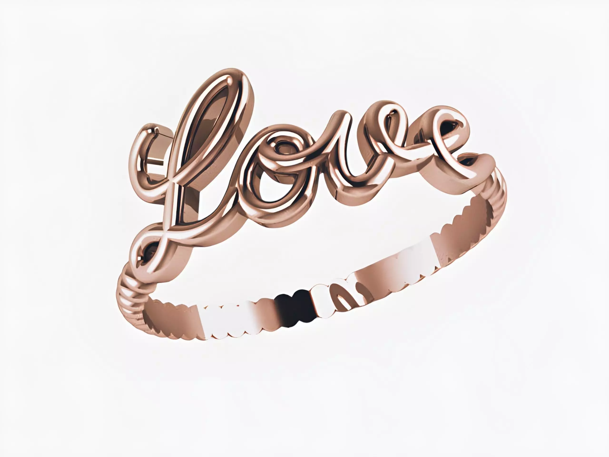 Love Plain Gold Ring 3D print model_0