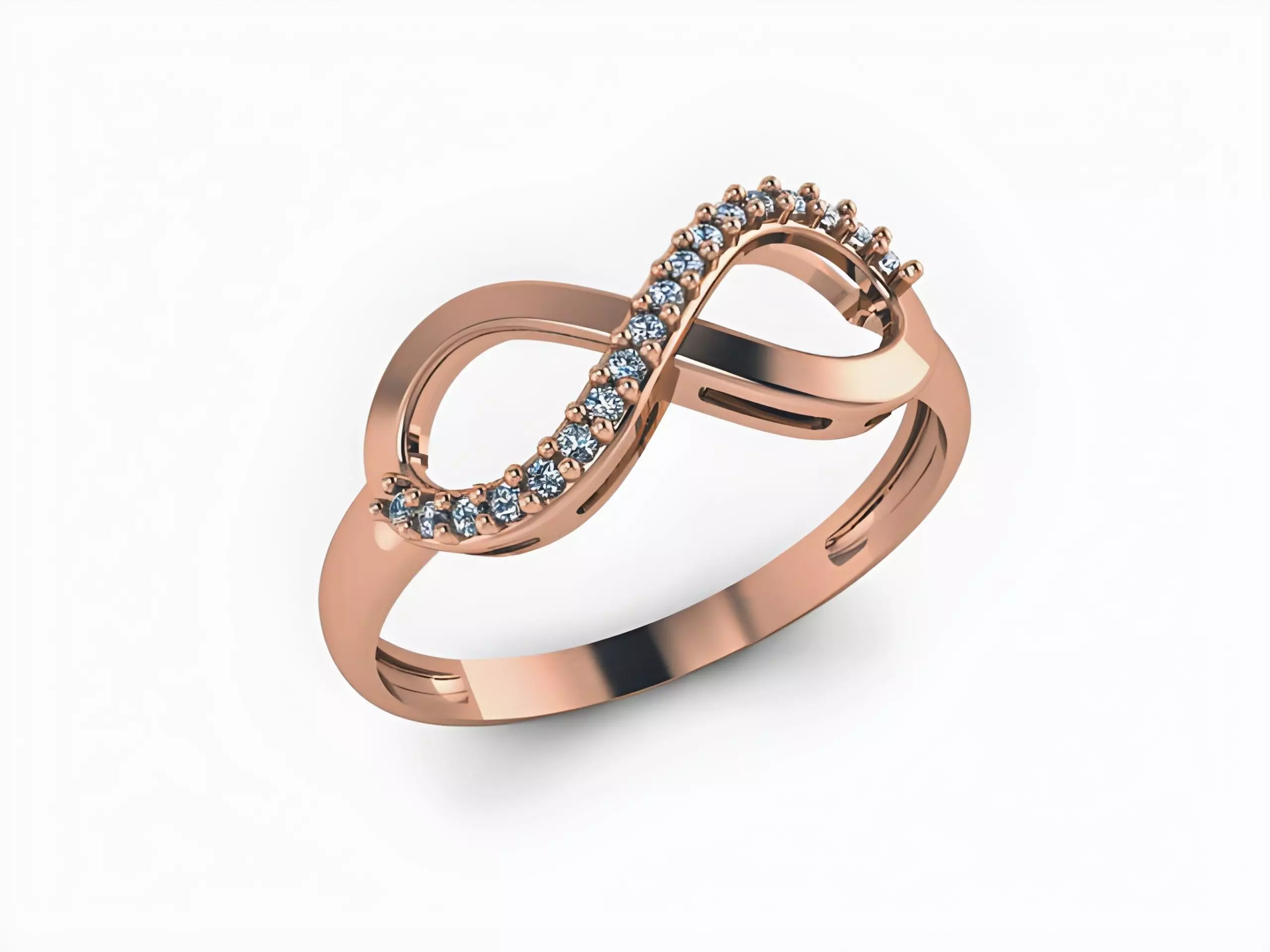 Infinity Diamond Ring 3D print model_0