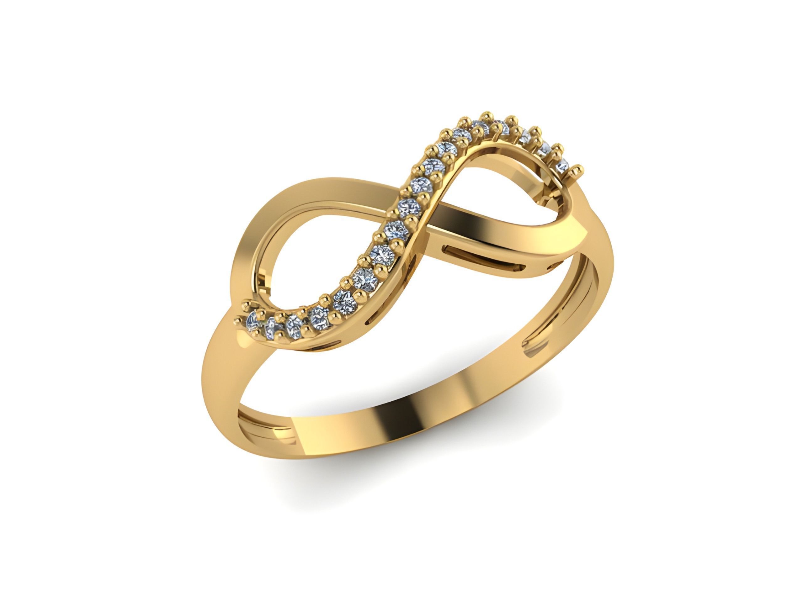 Infinity Diamond Ring 3D print model_1