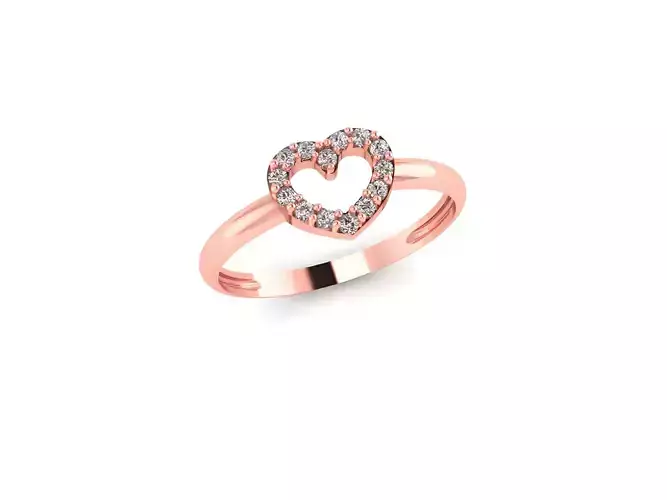 Heart Diamond Ring 3D print model