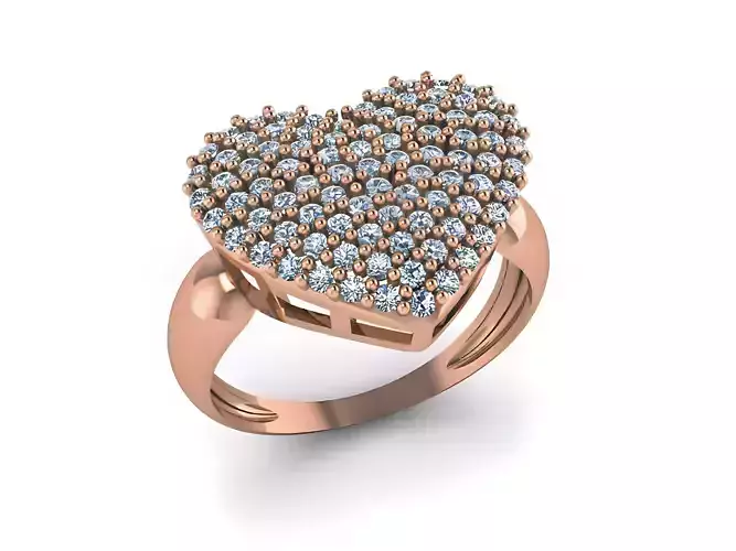 Heart Diamond Ring 3D print model
