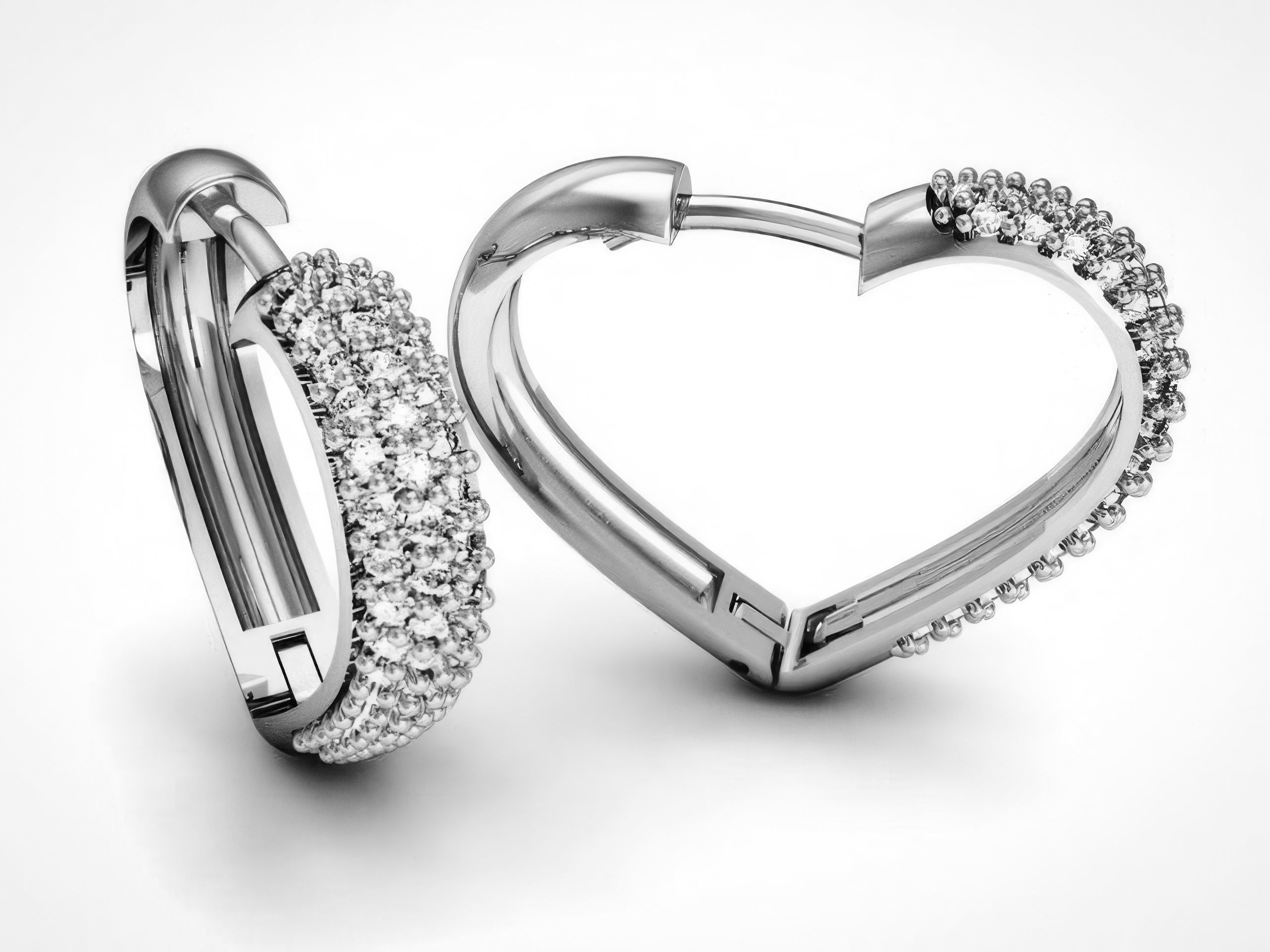 Diamond Hoops Earrings 3D print model_2