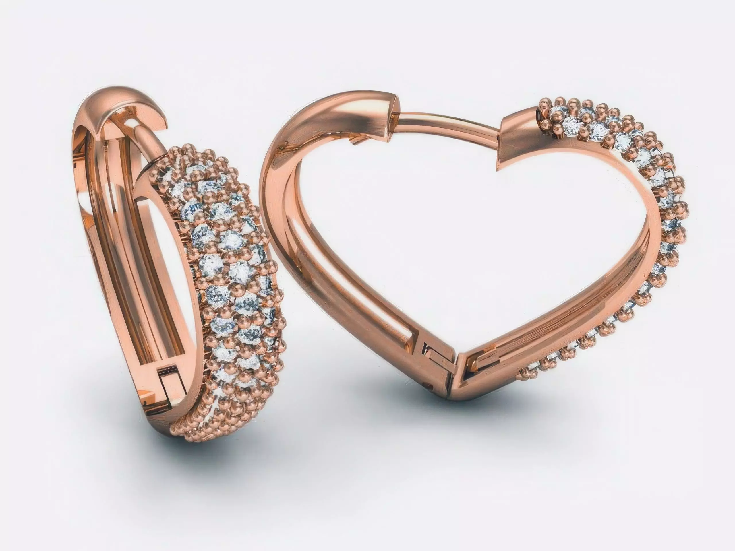 Diamond Hoops Earrings 3D print model_0