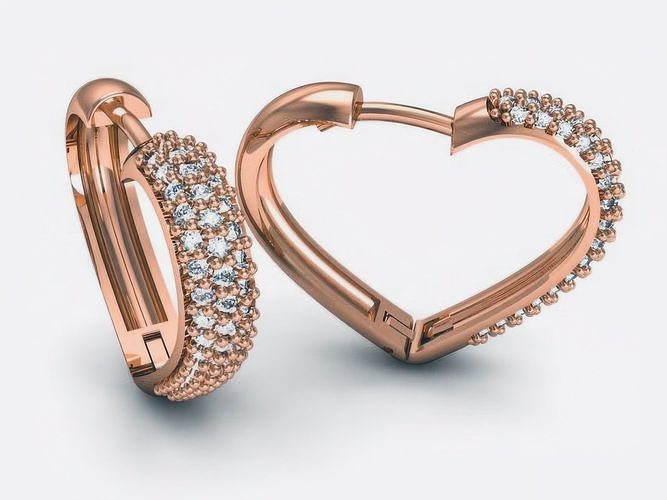 Diamond Hoops Earrings 3D print model