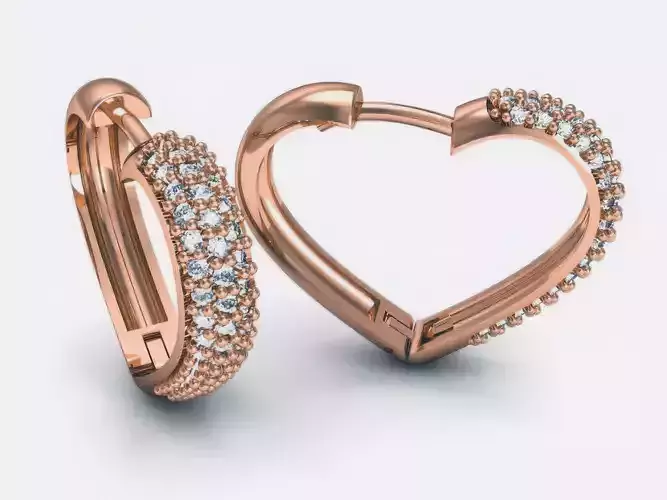 Diamond Hoops Earrings 3D print model Diamond Hoops Earrings 3D print model