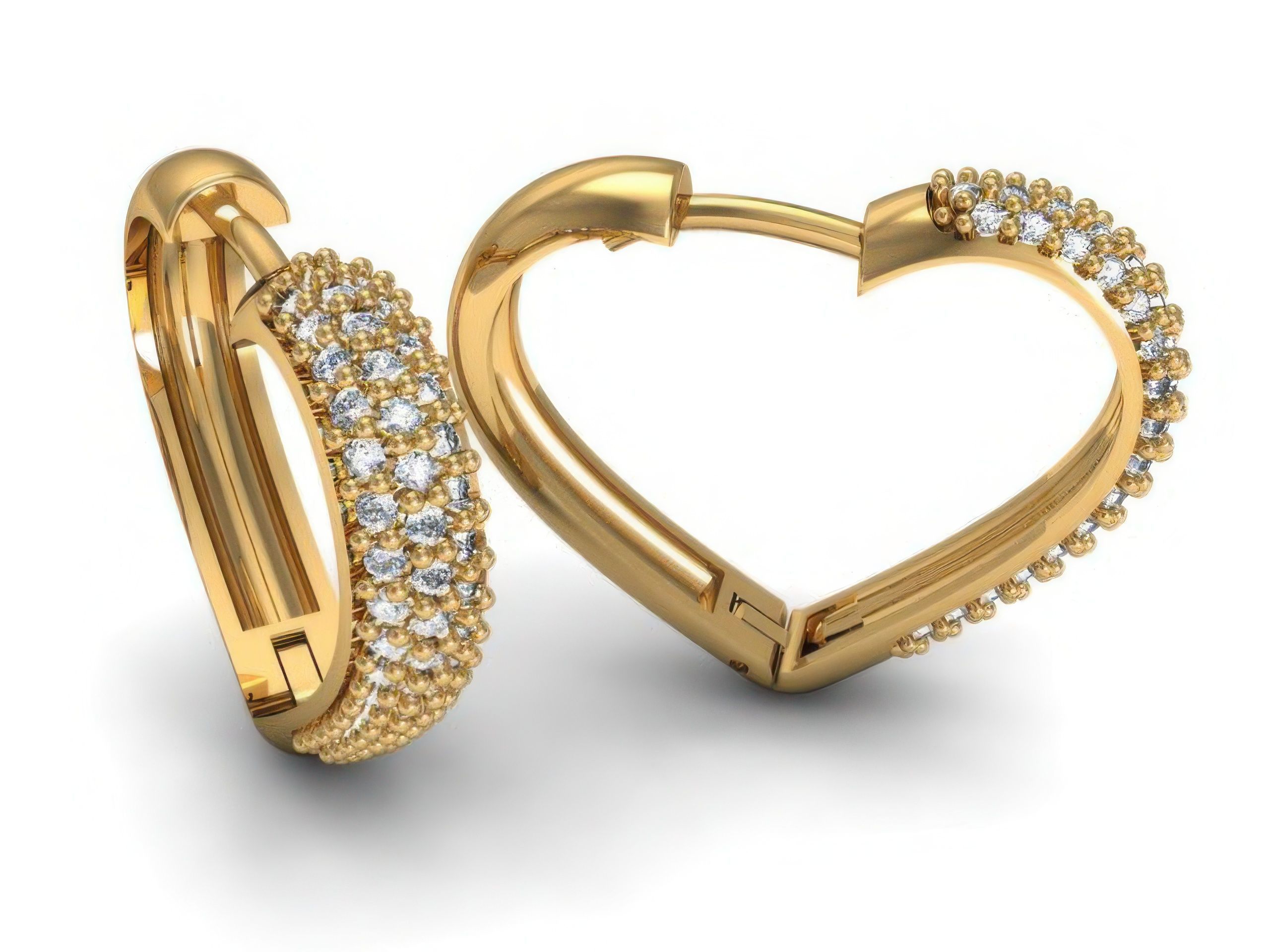 Diamond Hoops Earrings 3D print model_1