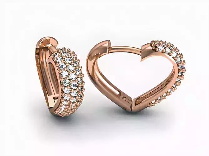 Diamond Hoops Earrings 3D print model