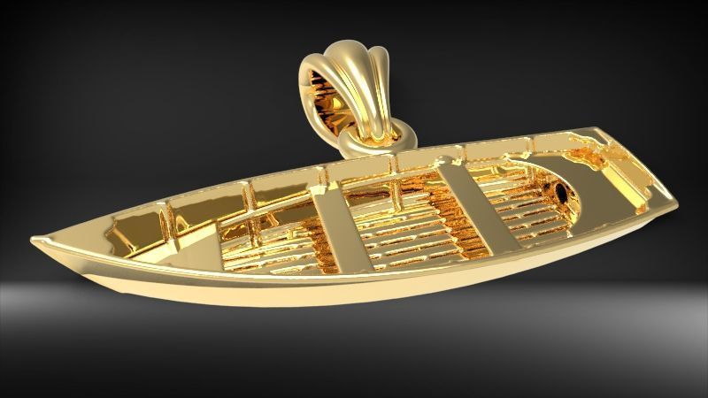 Boat Pendant 3D print model_2