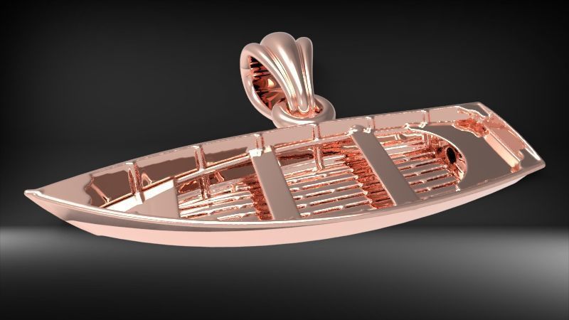 Boat Pendant 3D print model_1