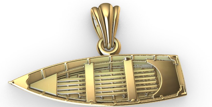 Boat Pendant 3D print model_3
