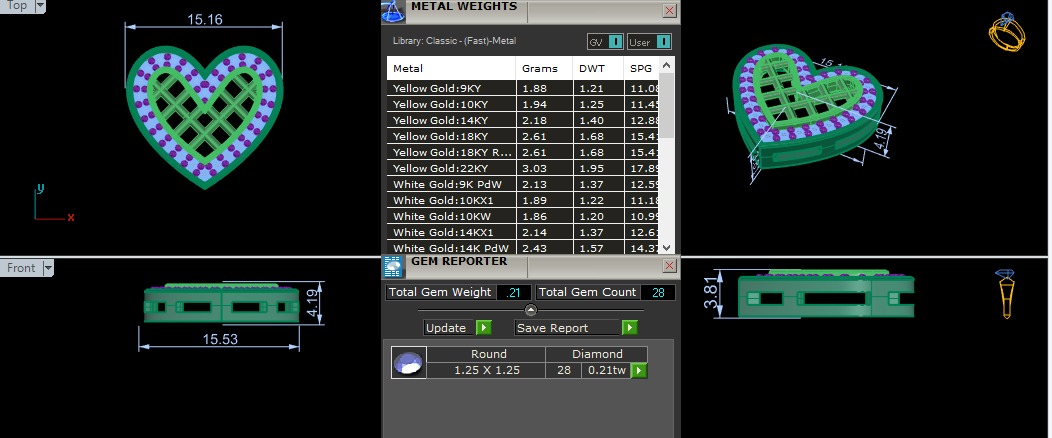 Diamond Studs Earrings 3D print model_3