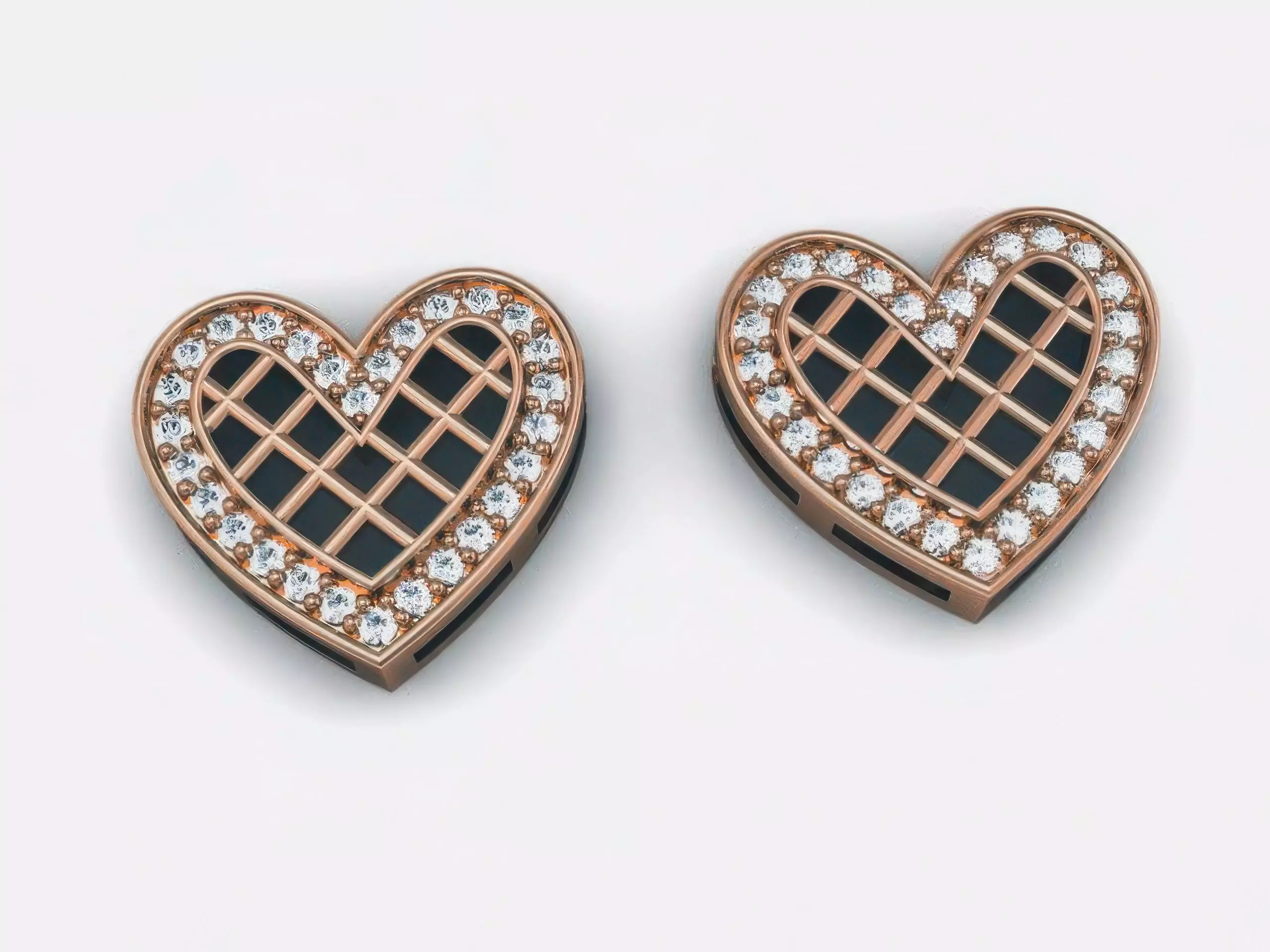 Diamond Studs Earrings 3D print model_0