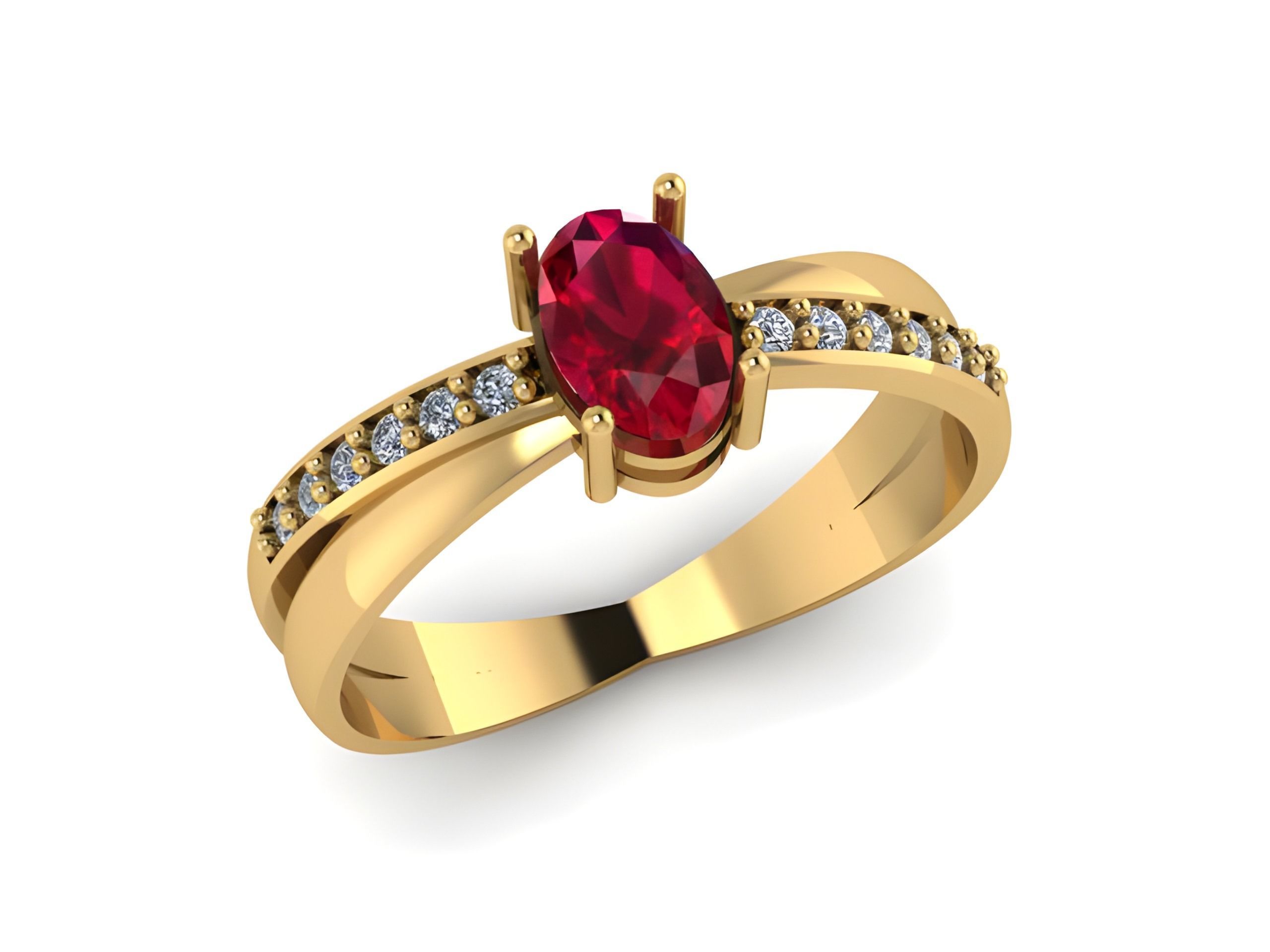 Solitaire Diamond Ring 3D print model_1