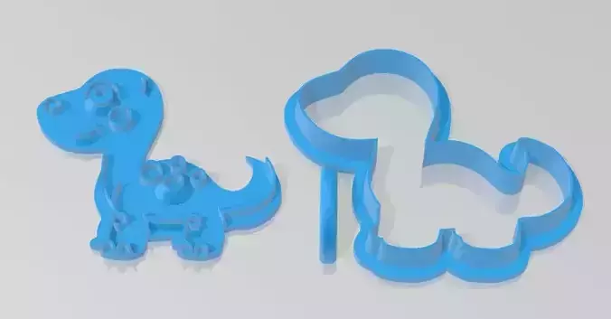 three cutter for dinosaur cookies