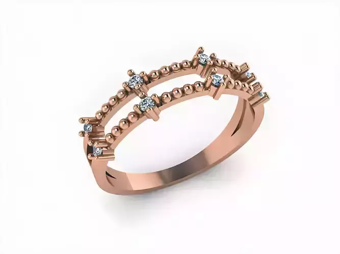 Dual Line Diamond Ring