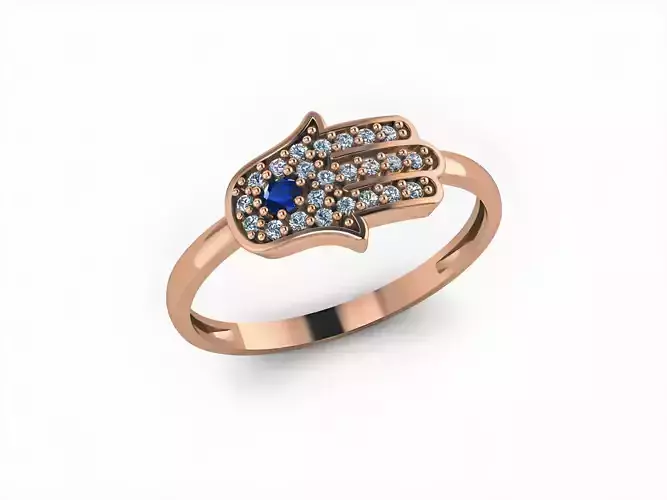 Hamsa Hand Diamond Ring
