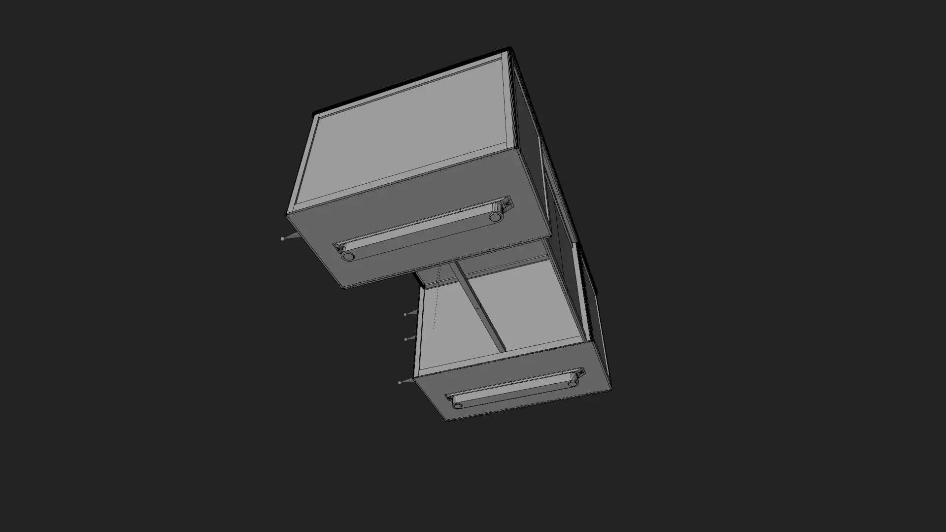 Mid Century Modern Walnut Office Desk 3D model_5