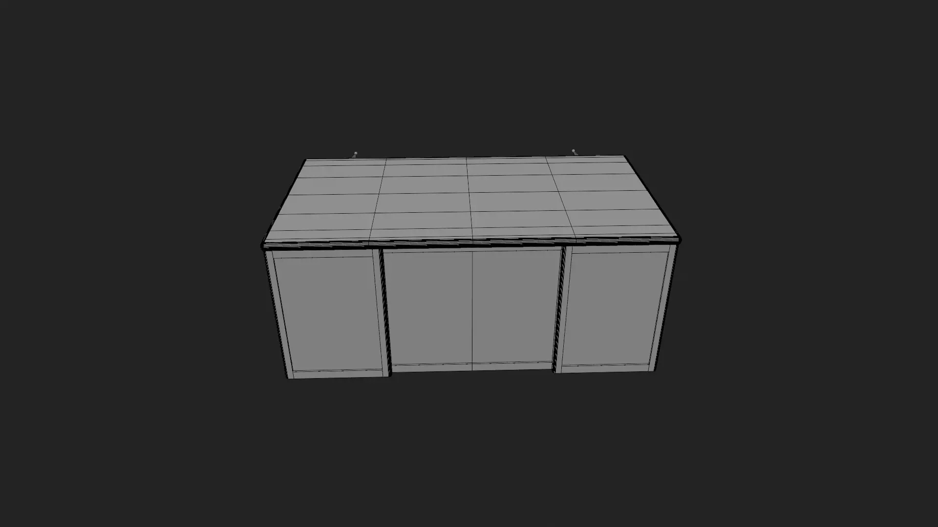 Mid Century Modern Walnut Office Desk 3D model_4