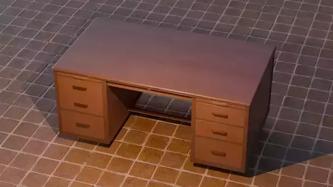 Mid Century Modern Walnut Office Desk