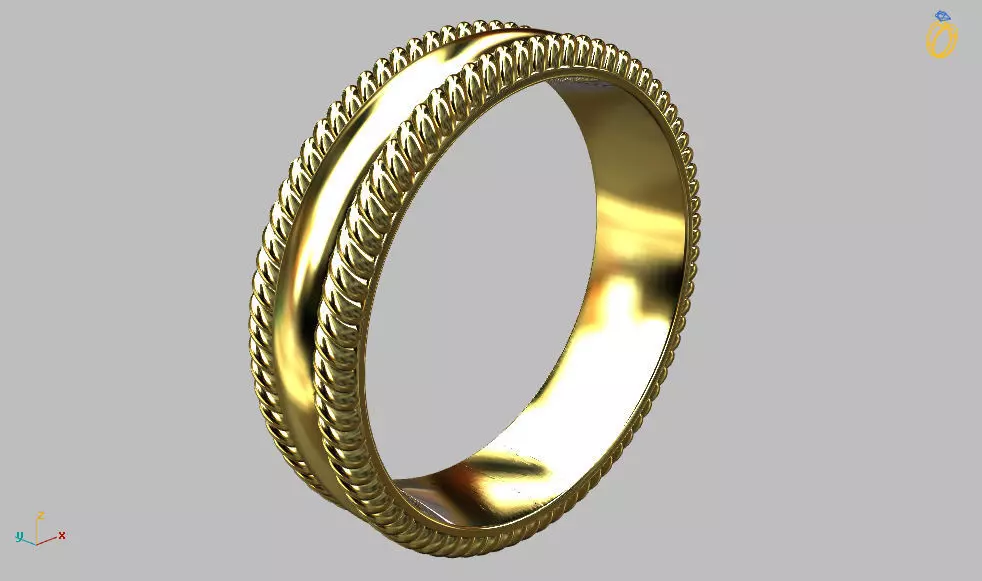 Twisted Wire Wedding Ring 3D print model