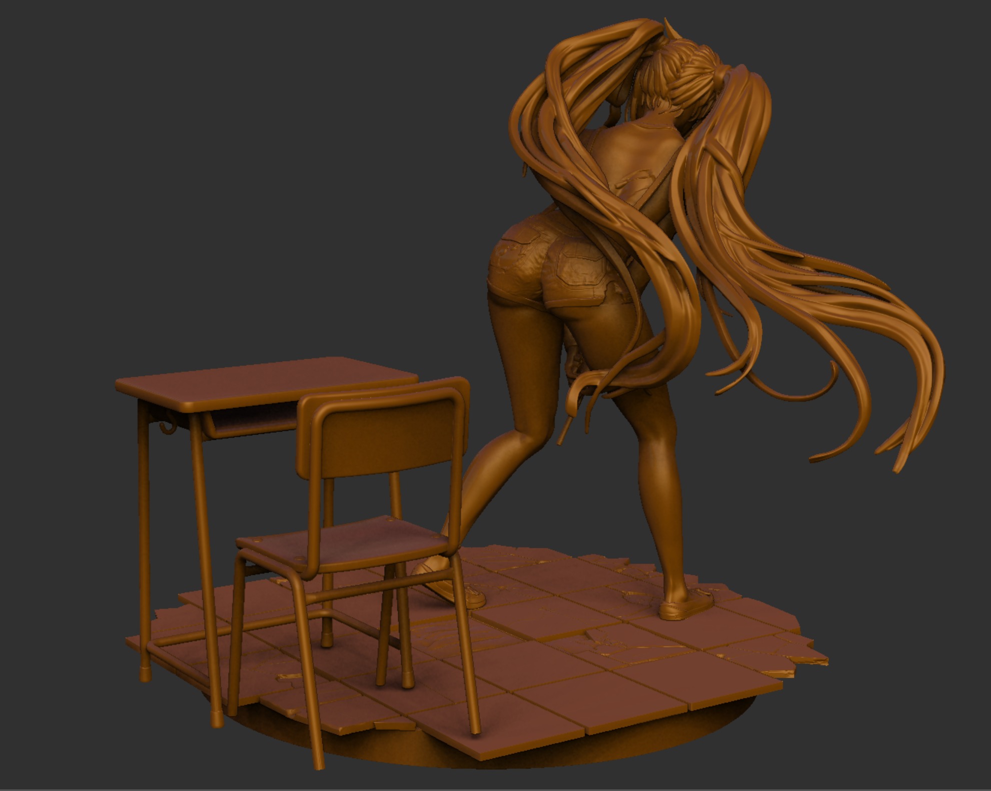 Saya takagi  highschool of the dead     schoolgirl luger 3D print model_4