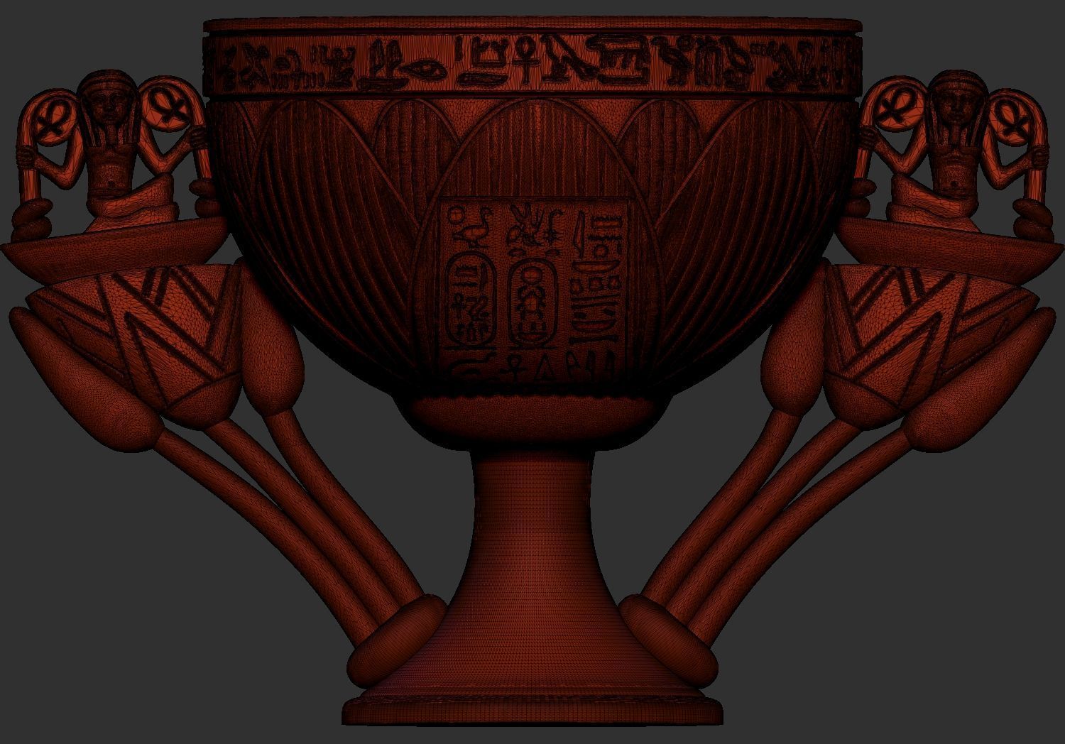 Tutankhamun Lotus Alabaster chalice 3d print model 3D print model_8