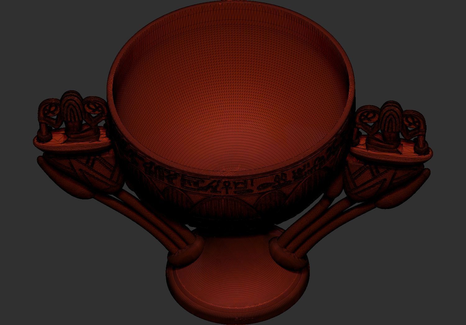 Tutankhamun Lotus Alabaster chalice 3d print model 3D print model_9
