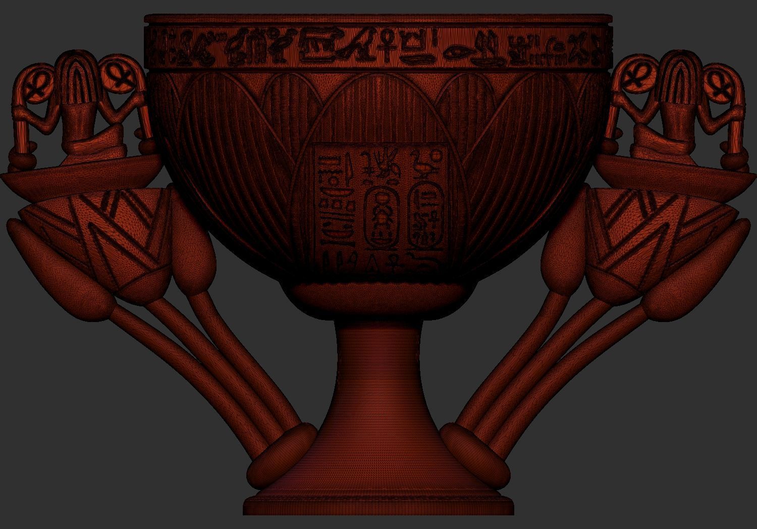 Tutankhamun Lotus Alabaster chalice 3d print model 3D print model_10