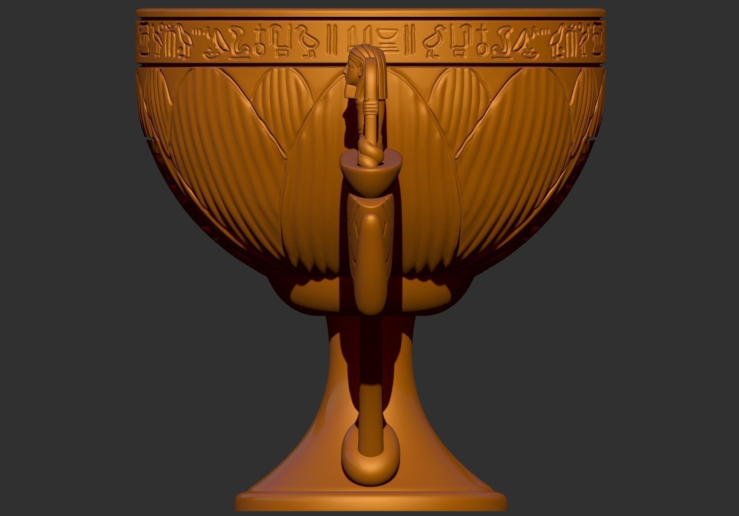 Tutankhamun Lotus Alabaster chalice 3d print model 3D print model_5