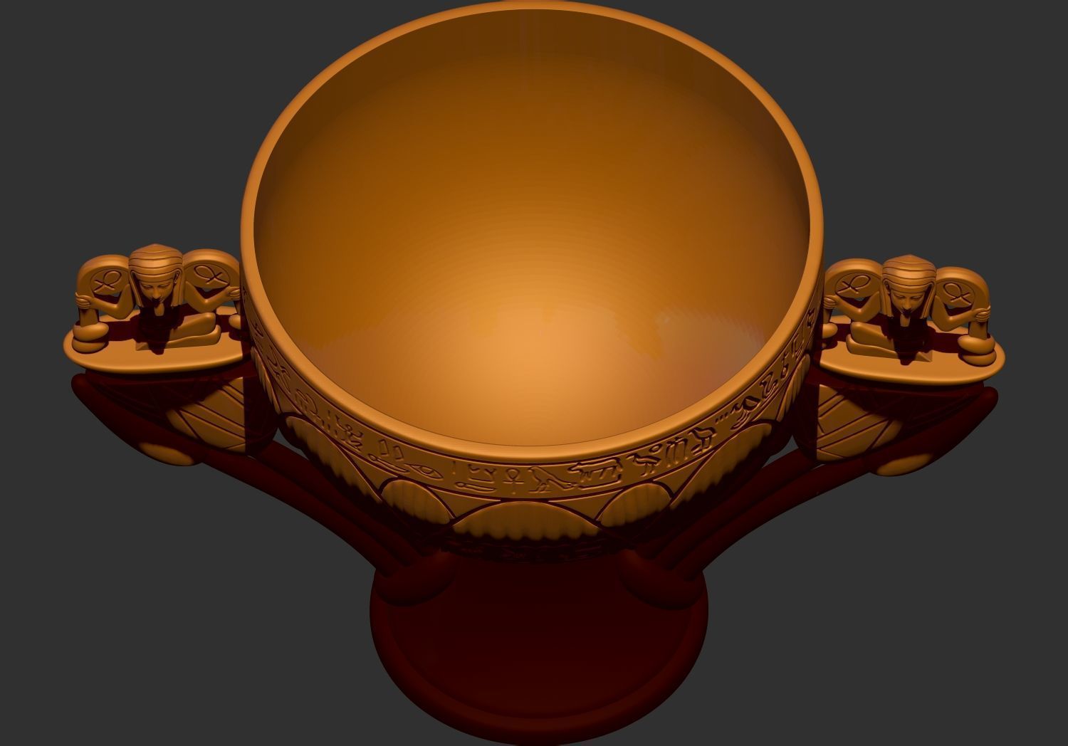 Tutankhamun Lotus Alabaster chalice 3d print model 3D print model_7