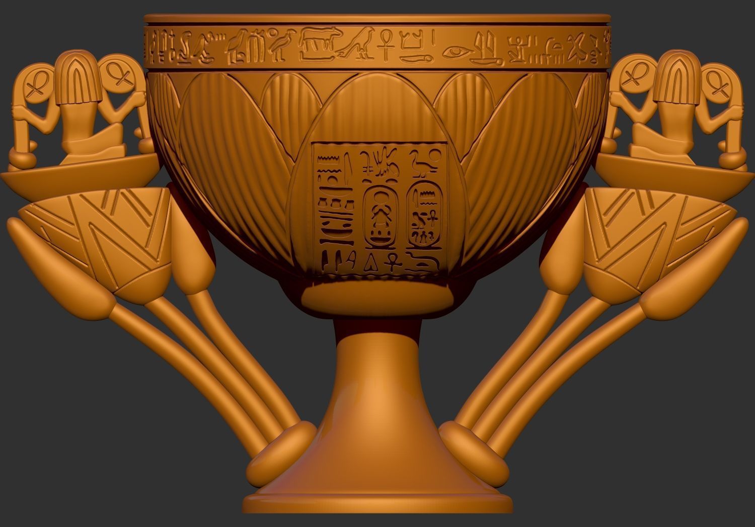Tutankhamun Lotus Alabaster chalice 3d print model 3D print model_1