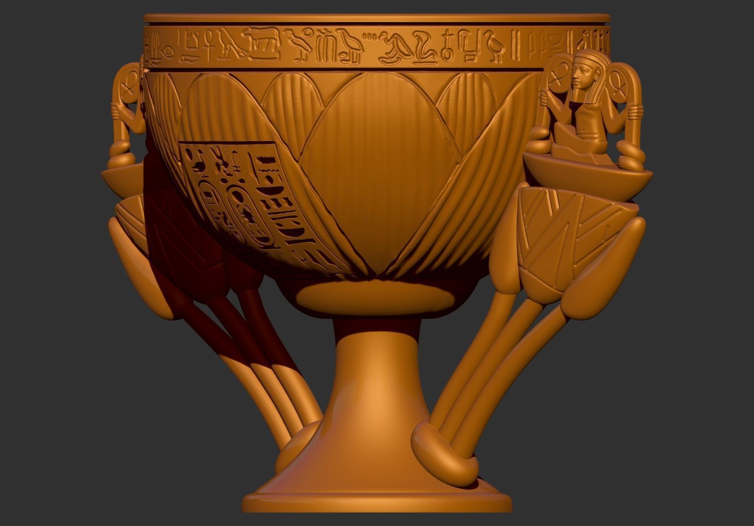 Tutankhamun Lotus Alabaster chalice 3d print model 3D print model_3