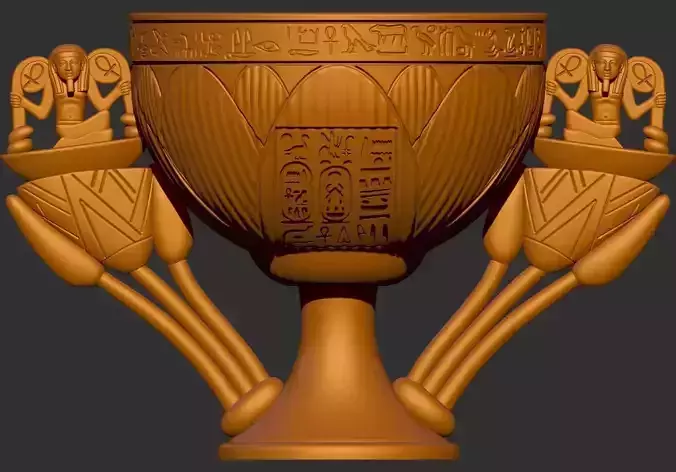 Tutankhamun Lotus Alabaster chalice 3d print model 3D print model