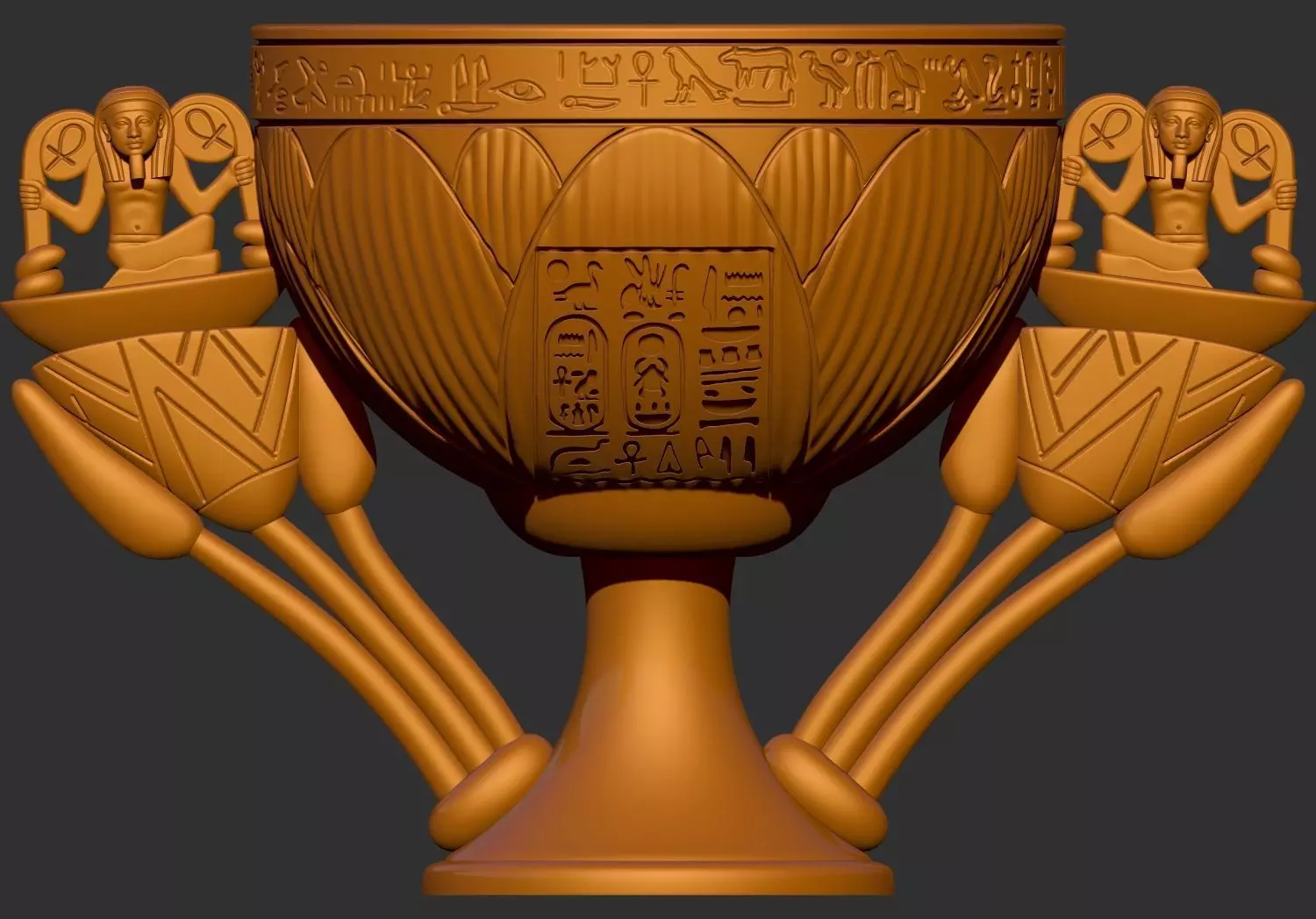 Tutankhamun Lotus Alabaster chalice 3d print model 3D print model_0