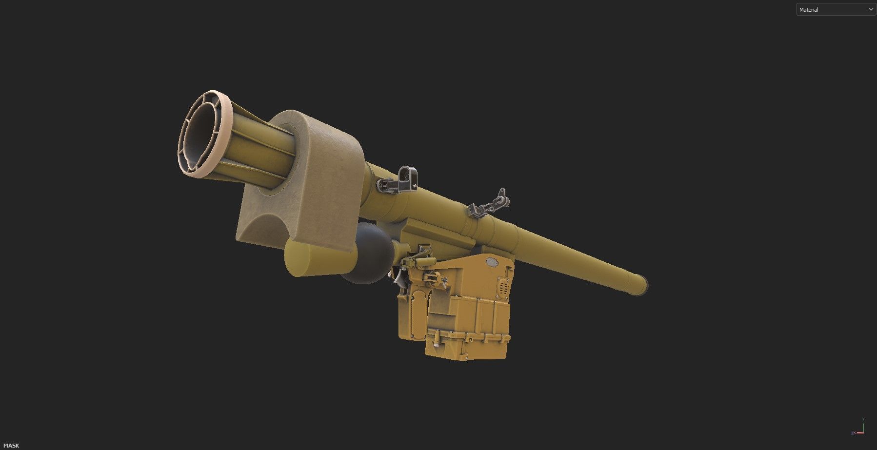 Igla short range man portable air Low-poly 3D model_1