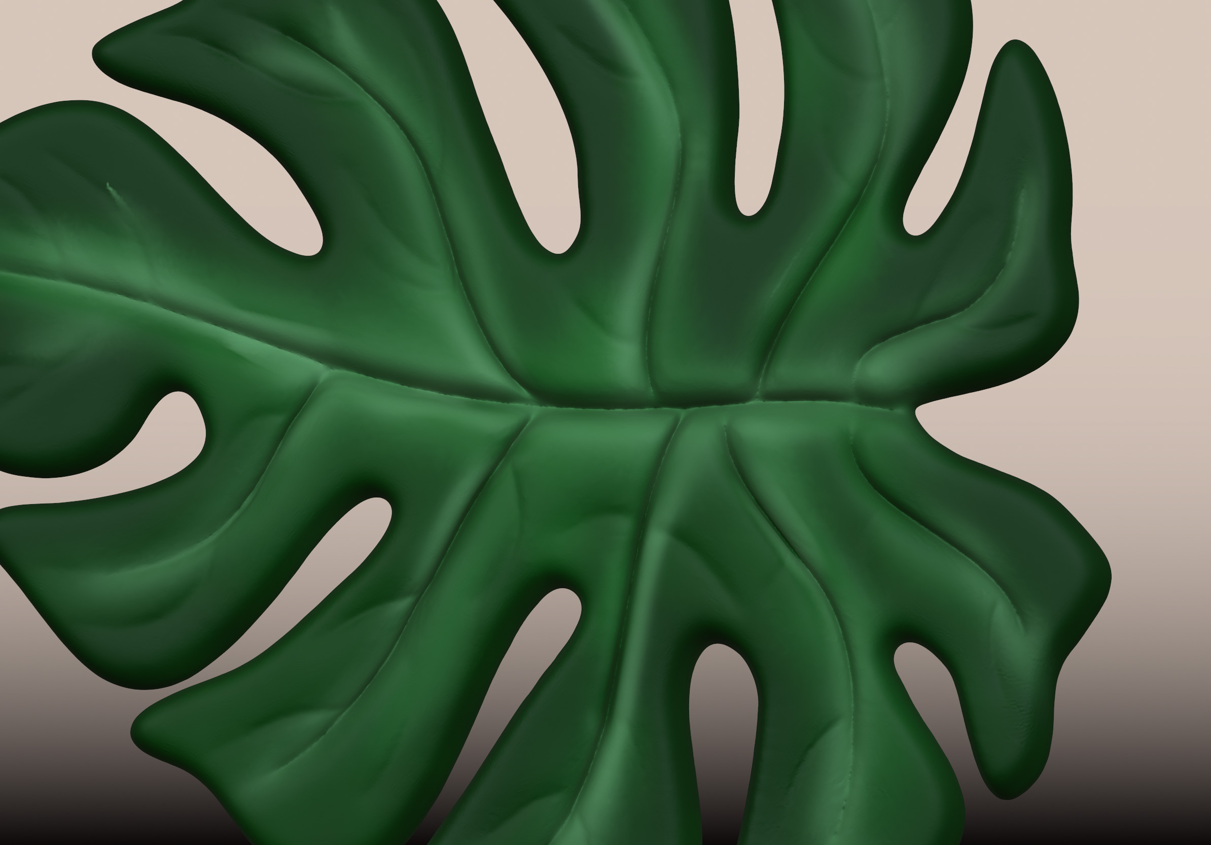 Monstera Leaf 3D Wall Art STL File Modern Botanical Decor 3D print model_7