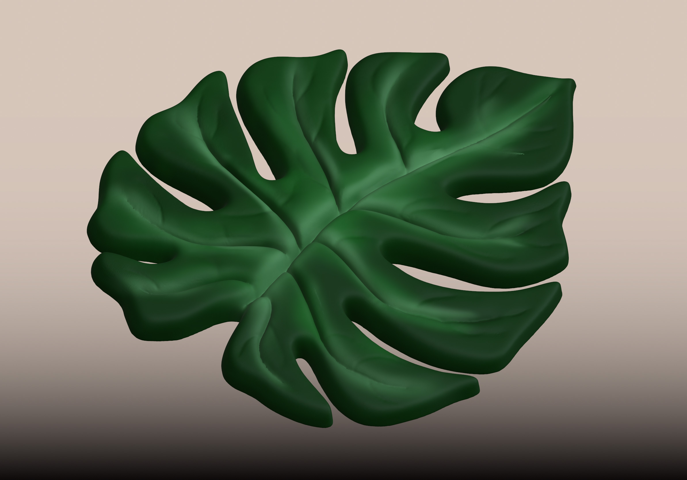 Monstera Leaf 3D Wall Art STL File Modern Botanical Decor 3D print model_1